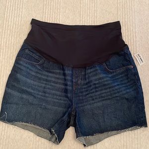 Maternity denim shorts